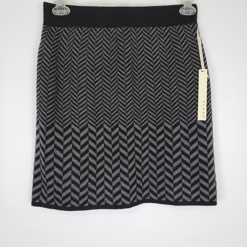 Kenar Chevron Wool Blend Skirt